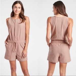Athleta Farallon Sleeveless Romper Mocha Latte Athleisure Size M